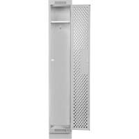 Casiers Clean Line, 12" x 18" x 76", Acier, Gris, Rivet (assembl&eacute;), Perfor&eacute; Pronet Distribution