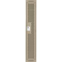 Clean Line Lockers, 12" x 15" x 72", Steel, Beige, Rivet (Assembled), Perforated Pronet Distribution