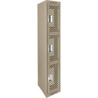 Casiers Clean Line, 3 niveaux, 12" x 12" x 72", Acier, Beige, Rivet (assembl&eacute;), Perfor&eacute; Pronet Distribution