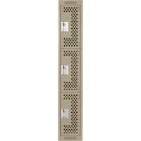 Casiers Clean Line, 3 niveaux, 12" x 12" x 72", Acier, Beige, Rivet (assembl&eacute;), Perfor&eacute; Pronet Distribution