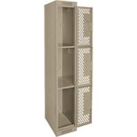 Casiers Clean Line, 3 niveaux, 12" x 12" x 72", Acier, Beige, Rivet (assembl&eacute;), Perfor&eacute; Pronet Distribution