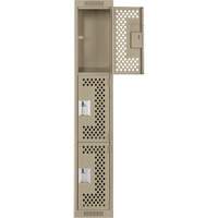 Casiers Clean Line, 3 niveaux, 12" x 12" x 72", Acier, Beige, Rivet (assembl&eacute;), Perfor&eacute; Pronet Distribution
