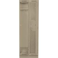 Clean Line Lockers, Bank of 2, 24" x 12" x 76", Steel, Beige, Rivet (Assembled), Perforated Pronet Distribution