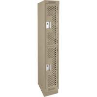 Casiers Clean Line, 2 niveaux, 12" x 15" x 76", Acier, Beige, Rivet (assembl&eacute;), Perfor&eacute; Pronet Distribution