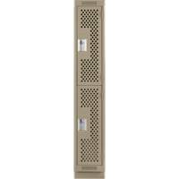 Casiers Clean Line, 2 niveaux, 12" x 15" x 76", Acier, Beige, Rivet (assembl&eacute;), Perfor&eacute; Pronet Distribution
