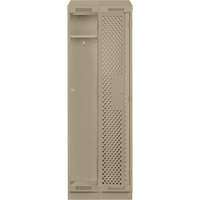 Clean Line Lockers, Bank of 2, 24" x 18" x 82", Steel, Beige, Rivet (Assembled), Perforated Pronet Distribution