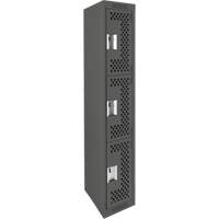 Casiers Clean Line, 3 niveaux, 12" x 12" x 72", Acier, Charbon, Rivet (assembl&eacute;), Perfor&eacute; Pronet Distribution