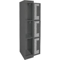 Casiers Clean Line, 3 niveaux, 12" x 12" x 72", Acier, Charbon, Rivet (assembl&eacute;), Perfor&eacute; Pronet Distribution