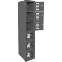 Petit casier perfor&eacute; Clean-Line, 6 niveaux, 15" x 72" x 12", Acier Pronet Distribution