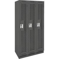 Casiers Clean Line, Bloc de 3, 36" x 12" x 76", Acier, Charbon, Rivet (assembl&eacute;), Perfor&eacute; Pronet Distribution