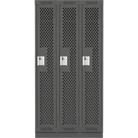 Casiers Clean Line, Bloc de 3, 36" x 12" x 76", Acier, Charbon, Rivet (assembl&eacute;), Perfor&eacute; Pronet Distribution