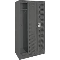 Casiers Clean Line, Bloc de 3, 36" x 12" x 76", Acier, Charbon, Rivet (assembl&eacute;), Perfor&eacute; Pronet Distribution