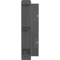 Casiers Clean Line, 2 niveaux, 12" x 18" x 82", Acier, Charbon, Rivet (assembl&eacute;), Perfor&eacute; Pronet Distribution