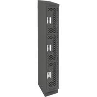 Casiers Clean Line, 3 niveaux, 12" x 18" x 82", Acier, Charbon, Rivet (assembl&eacute;), Perfor&eacute; Pronet Distribution