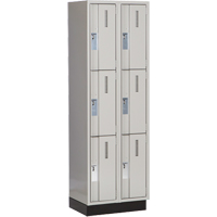 Concorde Heavy-Duty Lockers, 3 -tier, Bank of 2, 24" x 18" x 76", Steel, Grey, Welded (Assembled) Pronet Distribution
