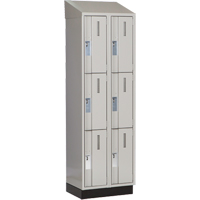 Concorde Heavy-Duty Lockers, 3 -tier, Bank of 2, 24" x 18" x 82", Steel, Grey, Welded (Assembled) Pronet Distribution