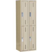 Casiers robustes Concorde, 2 niveaux, Bloc de 2, 24" x 18" x 72", Acier, Beige, Soud&eacute; (assembl&eacute;) Pronet Distribution