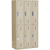 Casiers robustes Concorde, 2 niveaux, Bloc de 3, 36" x 18" x 72", Acier, Beige, Soud&eacute; (assembl&eacute;) Pronet Distribution