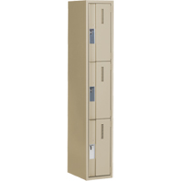 Concorde Heavy-Duty Lockers, 3 -tier, 12" x 18" x 72", Steel, Beige, Welded (Assembled) Pronet Distribution