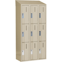 Concorde Heavy-Duty Lockers, 3 -tier, Bank of 3, 36" x 18" x 78", Steel, Beige, Welded (Assembled) Pronet Distribution