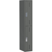 Concorde Heavy-Duty Lockers, 2 -tier, 12" x 18" x 72", Steel, Charcoal, Welded (Assembled) Pronet Distribution