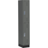 Concorde Heavy-Duty Lockers, 2 -tier, 12" x 18" x 76", Steel, Charcoal, Welded (Assembled) Pronet Distribution