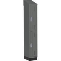 Concorde Heavy-Duty Lockers, 2 -tier, 12" x 18" x 82", Steel, Charcoal, Welded (Assembled) Pronet Distribution