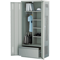 Casier de luxe pour &eacute;quipement, Acier, 36" la x 24" p x 72" h, Gris Pronet Distribution