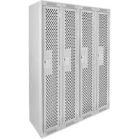 Casiers Clean Line, Bloc de 4, 48" x 15" x 72", Acier, Gris, Rivet (assembl&eacute;), Perfor&eacute; Pronet Distribution