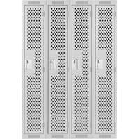 Casiers Clean Line, Bloc de 4, 48" x 15" x 72", Acier, Gris, Rivet (assembl&eacute;), Perfor&eacute; Pronet Distribution