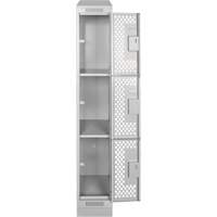 Casiers Clean Line, 3 niveaux, 12" x 12" x 72", Acier, Gris, Rivet (assembl&eacute;), Perfor&eacute; Pronet Distribution