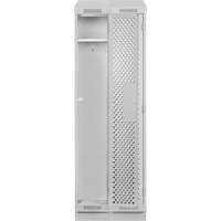 Clean Line Lockers, Bank of 2, 24" x 18" x 82", Steel, Grey, Rivet (Assembled), Perforated Pronet Distribution