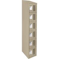 Assembled Lockerettes Clean Line Perforated Economy Lockers, 6 -tier, 18" x 72" x 12", Steel Pronet Distribution