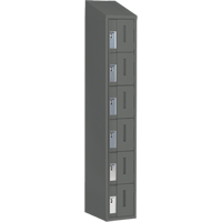 Concorde Heavy-Duty Lockers, 6 -tier, 12" x 18" x 78", Steel, Charcoal, Welded (Assembled) Pronet Distribution