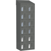 Concorde Heavy-Duty Lockers, 6 -tier, Bank of 2, 24" x 18" x 78", Steel, Charcoal, Welded (Assembled) Pronet Distribution