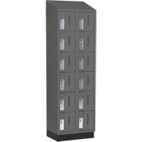 Concorde Heavy-Duty Lockers, 6 -tier, Bank of 2, 24" x 18" x 82", Steel, Charcoal, Welded (Assembled) Pronet Distribution