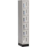 Concorde Heavy-Duty Lockers, 6 -tier, 12" x 18" x 76", Steel, Grey, Welded (Assembled) Pronet Distribution