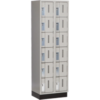 Concorde Heavy-Duty Lockers, 6 -tier, Bank of 2, 24" x 18" x 76", Steel, Grey, Welded (Assembled) Pronet Distribution
