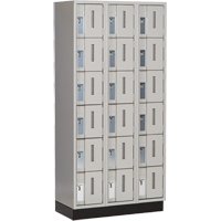 Concorde Heavy-Duty Lockers, 6 -tier, Bank of 3, 36" x 18" x 76", Steel, Grey, Welded (Assembled) Pronet Distribution