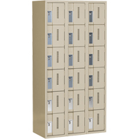 Concorde Heavy-Duty Lockers, 6 -tier, Bank of 3, 36" x 18" x 72", Steel, Beige, Welded (Assembled) Pronet Distribution