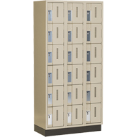 Concorde Heavy-Duty Lockers, 6 -tier, Bank of 3, 36" x 18" x 76", Steel, Beige, Welded (Assembled) Pronet Distribution