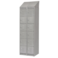 Lockers, 6 -tier, Bank of 2, 24" x 18" x 82", Steel, Grey, Knocked Down Pronet Distribution