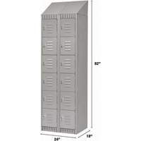 Lockers, 6 -tier, Bank of 2, 24" x 18" x 82", Steel, Grey, Knocked Down Pronet Distribution