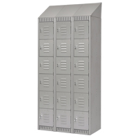 Lockers, 6 -tier, Bank of 3, 36" x 18" x 82", Steel, Grey, Knocked Down Pronet Distribution