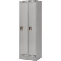 Lockers, Bank of 2, 24" x 18" x 76", Steel, Grey, Knocked Down Pronet Distribution