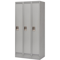 Casiers, Bloc de 3, 36" x 18" x 76", Acier, Gris, D&eacute;mont&eacute; Pronet Distribution