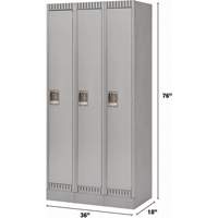 Casiers, Bloc de 3, 36" x 18" x 76", Acier, Gris, D&eacute;mont&eacute; Pronet Distribution
