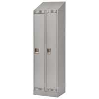 Lockers, Bank of 2, 24" x 18" x 86", Steel, Grey, Knocked Down Pronet Distribution