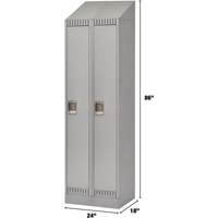 Lockers, Bank of 2, 24" x 18" x 86", Steel, Grey, Knocked Down Pronet Distribution