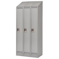 Assembled Lockers, Bank of 3, 36" x 18" x 72", Steel, Grey, Rivet (Assembled) Pronet Distribution